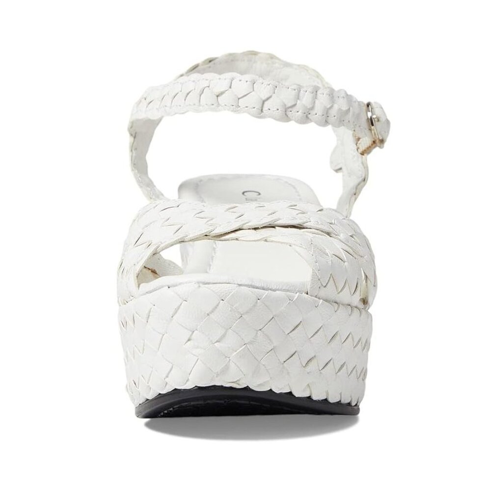 La Canadienne Prevost Platform SANDALS Size EU 40 9.5 Woven White Leather NEW - Picture 3 of 16